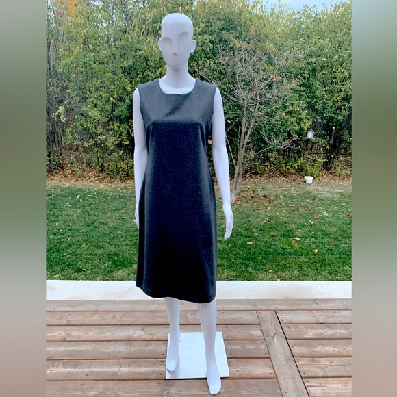 Beymen 96% wool gray sleeveless straight pencil style dress at knee Eu 44 US 12 - Picture 3 of 11